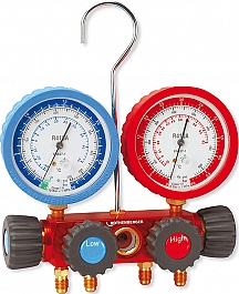 Четырехпозиционный аналоговый манометрический коллектор для хладогентов R410A, R32 Rothenberger 5/16 SAE Четырехпозиционный аналоговый манометрический коллектор для хладогентов R410A, R32 Rothenberger 5/16 SAE